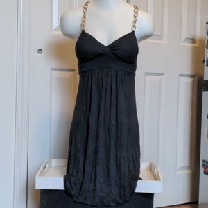 Black top with gold chain straps